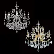 Asfour Crystal 8Lt Chandelier in Chrome or Gold