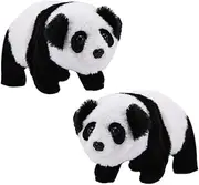 JOINPAYA 2pcs Electric Simulation Panda Interactive Plush Animals for Crawling and Walking Action Playtime and Fun