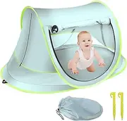Baby Beach Tent Pop Up Uv Protection Upf 50+ Pop Up Sun Shade Toddler, Beach Sun Shade Easy Set Up Umbrella Baby For Traveling, Hiking, Camping, Fishing (Blue)