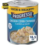 Rich and Hearty Chicken Corn Chowder Canned Soup, Flavored with Bacon, Gluten Fr