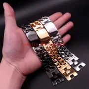Silver/Gold/Black Stainless Steel Cuban Chain Smooth ID Bracelet 22mm 8.66''