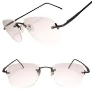 Classic Rimless Black Square Bifocal 2.75 Reading Glasses Reader