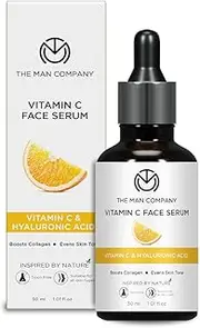 The Man Company 40% Vitamin C Serum for Face (Advanced) With Hyaluronic Acid - Organic Vitamin C Facial Serum For Glowing Skin, Advanced Brightening Formula, Antioxidant Serum - Sulfate, Paraben Free, 1.1 Oz (Pack of 1)