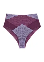 Dora Larsen Savannah High-waist Lace and Tulle Briefs - Purple 14 (UK 14 / L)