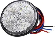 Indicators Flowing Turn Signal 12V Round Motorcycle Tail Lights Rear Bumper Reflector 24 LED Motor External Light Brake Stop Marker Lamp for Car Motor Truck Turn Signal Indicator (Color : Clear, Siz