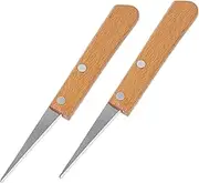 Angoily 2pcs Tool Wooden Handle Stainless Steel Blades for Carving and Sculpting Versatile Art Tool for Pottery DIY Projects and Model Making