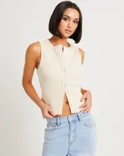 Zoe Button Front Tank Top