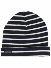 [Saint James] striped ribbed-knit wool beanie One Size Blue