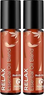 Relaxing Essential Oil Roll On - Aromatherapy Essential Oil Roller with Calming Essential Oils - Relaxing Essential Oil Blend with Lavender Ylang Ylang Chamomile & Geranium for Stress Support (2 Pack)