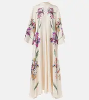 [La DoubleJ] La DoubleJ Magnifico floral silk twill kaftan UK 12 multicoloured