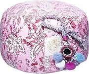 Yoga Cushion - Diameter 31 cm Round - 18 cm Seat Height - Meditation Cushion for Yoga - Washable Cover Made of Oeko-Tex Organic Cotton - Filled with Spelt Husks from Bioland Demeter Mill -