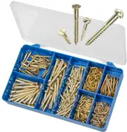Brass Wood Screws 4G-12G Assortment Kit 300Pcs Gamer HAK31