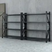 4Mx2M Garage Shelving Warehouse Rack Black ABCX2