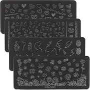 FRCOLOR 4pcs Nail Stamper Kit Stencils for Nail Art Design Reusable Templates for Manicure Enthusiasts