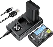 ENEGON LP-E6 Rechargeable Battery Pack (2pack) and Dual USB LED Charger, Compatible with Canon LP-E6, LP-E6N and Canon EOS R,R5,R6,5D Mark II III IV, 5Ds, 5DS R, 6D, 7D, 7D Mark II, 60D, 70D, 80D,90D