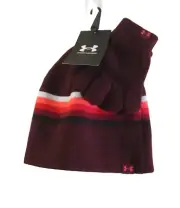 NWT Under Armour Boys Beanie & Gloves Combo Set OSFA Maroon