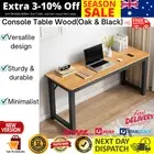 Profile Console Table Wood & Metal Narrow Desk (Oak & Black) Side Entry Display
