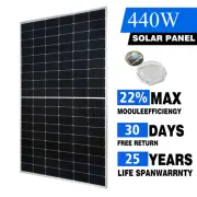440W Solar Panel Mono Boat Caravan Home Off Gird Battery Charging Power 440 Watt