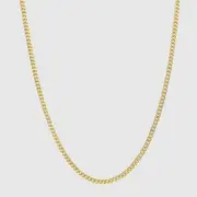 Mens 2mm Cuban Chain Necklace - 18k Gold Plated - Hip Hop Jewelry