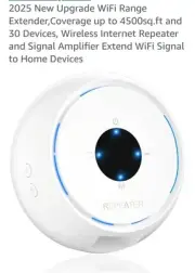All New Fastest WiFi Extender Signal Booster Covers up to 4500sq.ft and 30+...