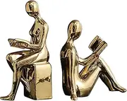 Decorative Books Holder | Ceramic Bookshelf Ends | Shelf Book Ends | Stylish Bookends Decorative with Sturdy Ceramic Material, Anti Slip Stability for Keeping Your Books