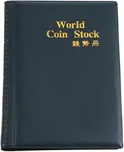 Alvinlite Coin Album,120 Pockets 10 Pages World Coin Storage Folder Album, Money Collecting Holder Book for Collectors Green