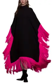 [JESSICA K] MAYA DRESS IN BROWN WITH FUCHSIA TASSELS ONE BROWN