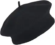 (Child 46-52cm, Black Girl) - COMVIP Adult Child Beret Beanie Hat Classic Painter Cap Wool French Artist