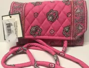 Vera Bradley Pink Flamingo Bandanna Wallet With Strap Retired Rare