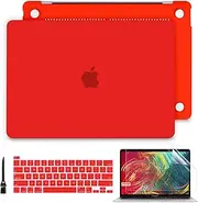 Batianda Laptop Case for New MacBook Pro 13 2022 2020 Release Plastic Hard Shell Cover with Keyboard Cover and Screen Protector for Mac Pro 13'' Touch Bar Model M2 M1 A2338/A2289/A2251,Matte Red