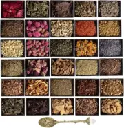 30 Magickal Wiccan Herbs for Witchcraft Altar Supplies with Crystal Spoon