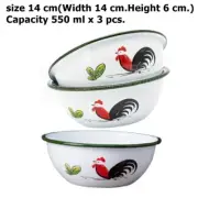 Camping Cookware&Dinnerware Set Enamel Bowl Lampang Chicken Pattern Special Uniq