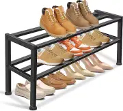Heavy Duty Stackable Shoe Rack Organizer for Small Space - Metal Storage Shelf