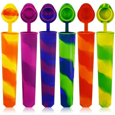 6 Pcs Popsicles Molds Food-Grade Silicone and Safe Popsicle Molds DIY qirCU