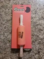 Reeses Mini Rolling Pin, Wooden Handle Pin 9inch, Silicone Roller