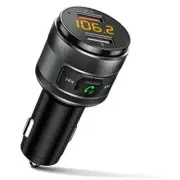 Bluetooth 5.3 FM Transmitter for Car, 3.0 Wireless Bluetooth FM Radio Black