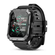 Fitness Tracker Waterproof Bluetooth Make Answer Call Men Smart Watch Rugged 1.83-Inch Tactical Outdoor Sports Android iOS Black