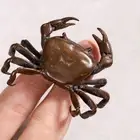 6.5cm Feng Shui Decor Antique Solid Brass Crab Statue Animal Figurines Decor