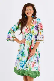 Roseate Dress Waterlilly Print--NAU-1117-SS