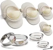 MUMSUNG Empanada Maker Press, 6-Inch Extra Large Dumpling Maker Set with Dough Cutter, Dumpling Mold Set for Pierogi, Pastelitos, Calzone, Turnovers, Chinese Dumpling, 4Sizes (6"/4"/3"/2.6")