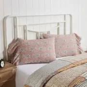 Farmhouse Standard Pillow Case Set of 2 Pink Kaila / Bedroom Decor VHC Brands