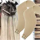 CLEARANCE Tape In Real Remy Virgin Human Hair Extensions 150G Skin Weft Platinum