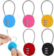 Luggage Lock, 5 Pieces Padlock, Combination Lock with 3 Digits, Keyless Resettab