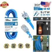 Reliable 30FT Outdoor Extension Cord with Lighted End - Heavy Duty 12 Gauge