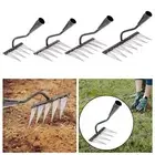 Garden Rake Planting Rake Heavy Duty Carbon Steel Lawn/Leaf