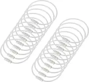 [uxcell] 20Pack Wire Keychain Cable, 150mm/6 Inch Stainless Steel Key Ring Loop for Hanging Luggage Tag, Index Card, Ornament, Kitchen Utensil (White, 2mm Dia)