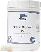 LFA Empty Gelatin Capsules Size 2 - Clear Fillable Beef Gel Cap for DIY Powder Supplement Pills - Halal - Fits Cap Machine - 1000 Count