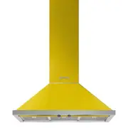 Smeg 90cm Portofino Wallmount Canopy Rangehood - Yellow