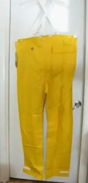 VTG NWT L7 Racing Line Marine Yellow Suspender Bib Pants Trousers Mens Size XL