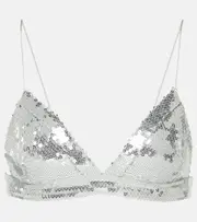 [Alex Perry] Alex Perry Sequined bralette AU 14 silver